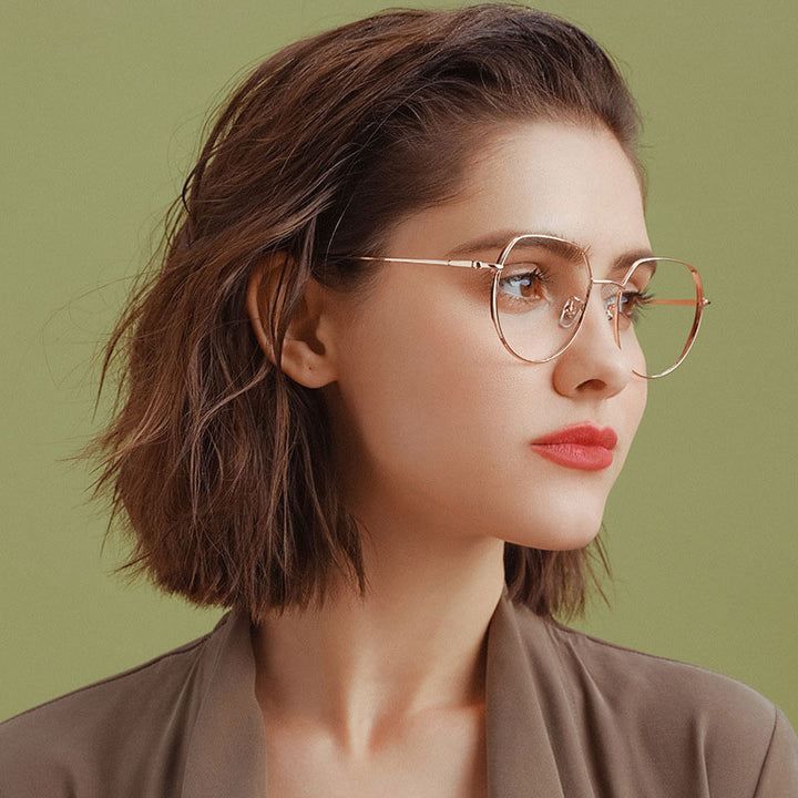 Hotony Unisex Full Rim Alloy Round Frame Eyeglasses 1121 Full Rim Hotony