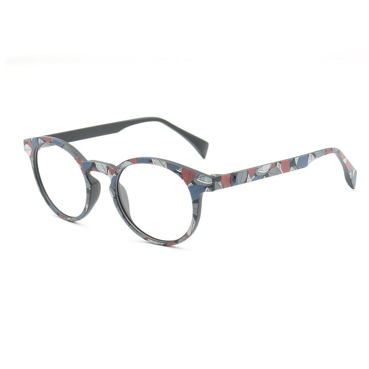 CCspace Unisex Full Rim Round Tr 90 Titanium Frame Eyeglasses 49983 Full Rim CCspace C10