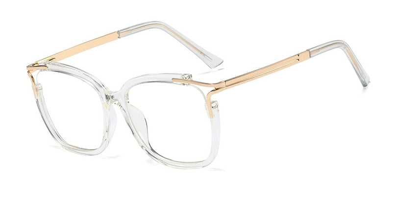 CCspace Unisex Full Rim Square Cat Eye Acetate Frame Eyeglasses 48054 Full Rim CCspace C3 clear