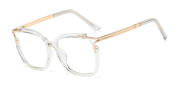 CCspace Unisex Full Rim Square Cat Eye Acetate Frame Eyeglasses 48054 Full Rim CCspace C3 clear