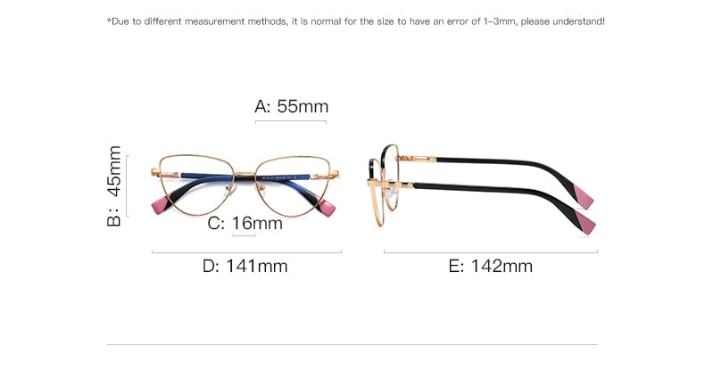 Hotochki Women's Full Rim Cat Eye Alloy Frame Eyeglasses 3018 Full Rim Hotochki