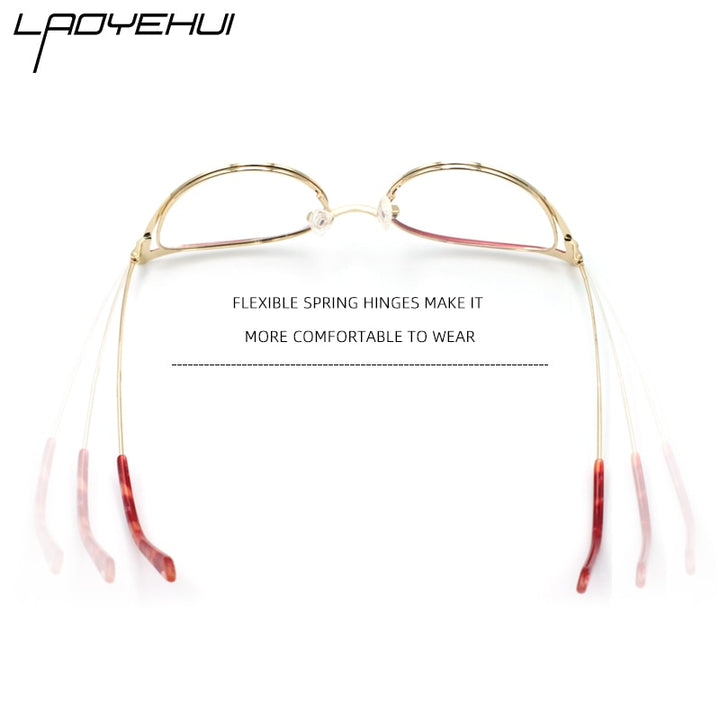 Laoyehui Women's Eyeglasses Cat Eye Alloy Reading Glasses Black White Green 9016 Reading Glasses Laoyehui