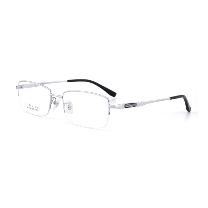 Hotochki Men's Titanium Memory Alloy Eyeglasses Lr7818 Full Rim Hotochki Silver