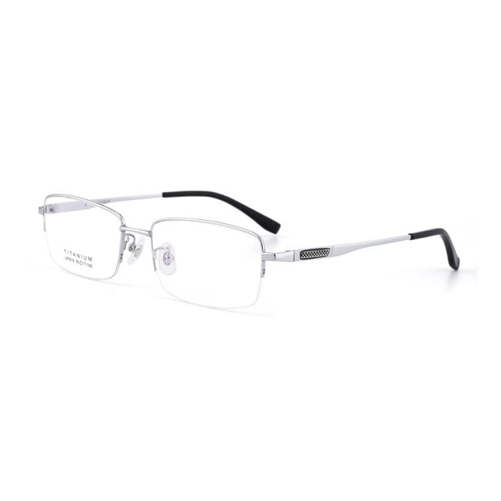 Hotochki Men's Titanium Memory Alloy Eyeglasses Lr7818 Full Rim Hotochki Silver