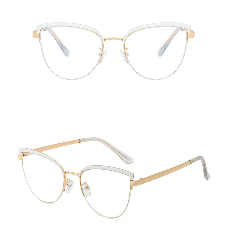 Hotony Women's Full Rim Cat Eye Alloy Frame Eyeglasses 95679 Full Rim Hotony