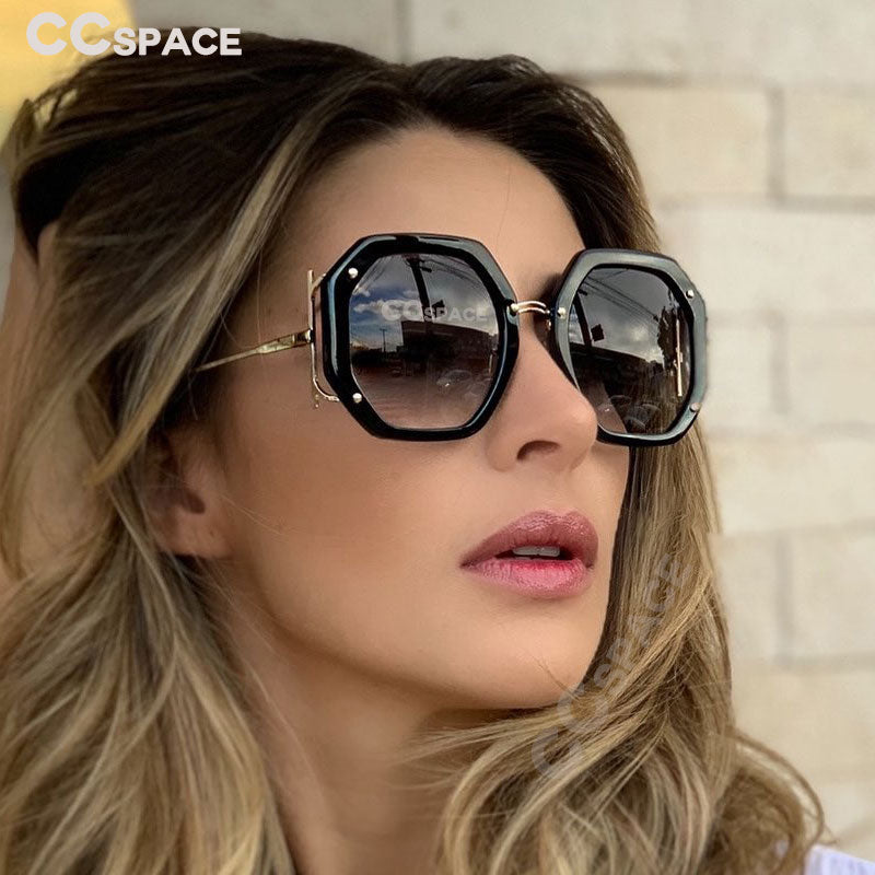 CCspace Women's Full Rim Polygon Square Frame Sunglasses 48154 Sunglasses CCspace Sunglasses