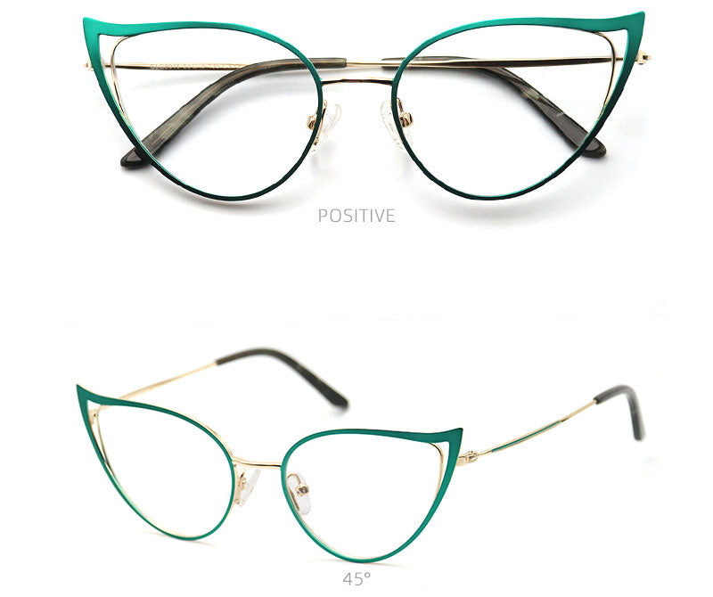 Laoyehui Women's Full Rim Cat Eye Alloy Frame Reading Glasses Anti Blue Light 90161 Reading Glasses Laoyehui