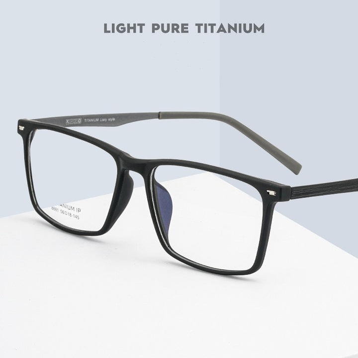 Yimaruili Men's Full Rim TR 90 Resin β Titanium Frame Eyeglasses 8881 Full Rim Yimaruili Eyeglasses