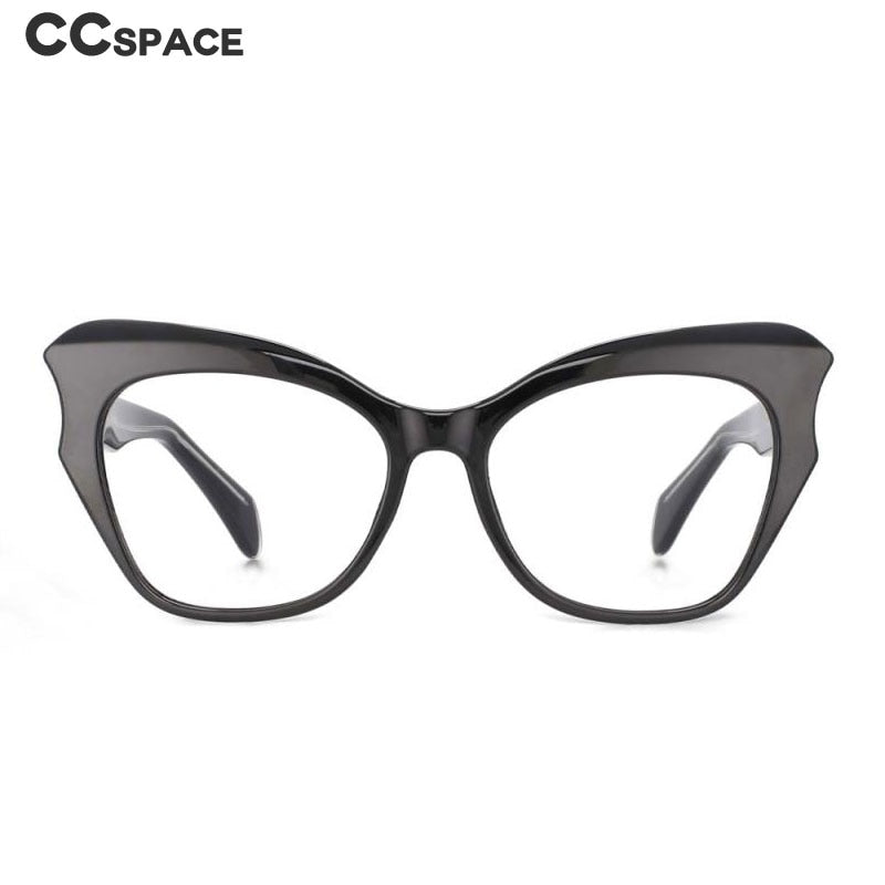CCspace Women's Full Rim Oversized Cat Eye Tr 90 Titanium Frame Eyeglasses 53814 Full Rim CCspace