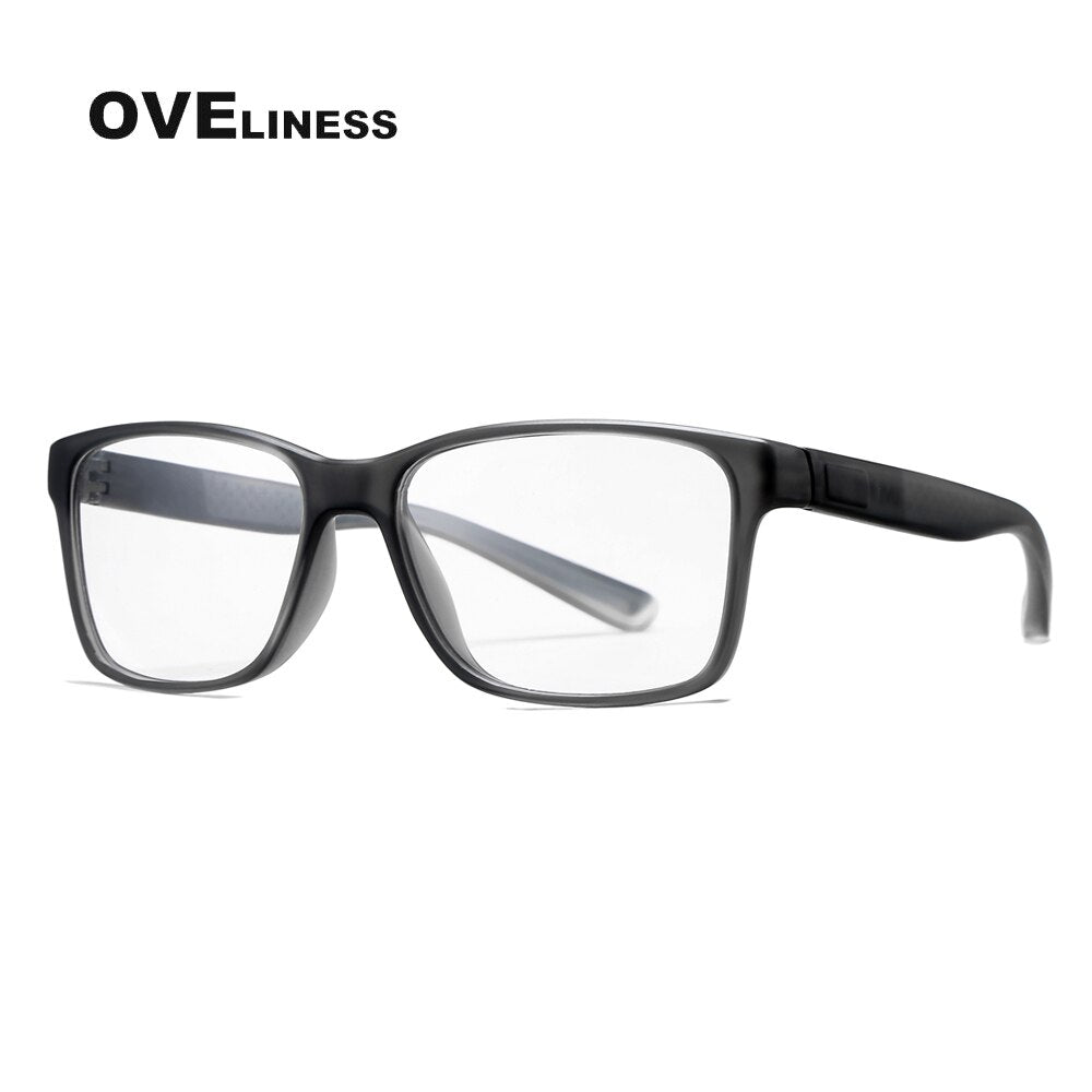 Oveliness Unisex Full Rim Square Tr 90 Titanium Eyeglasses 7091 Full Rim Oveliness grey