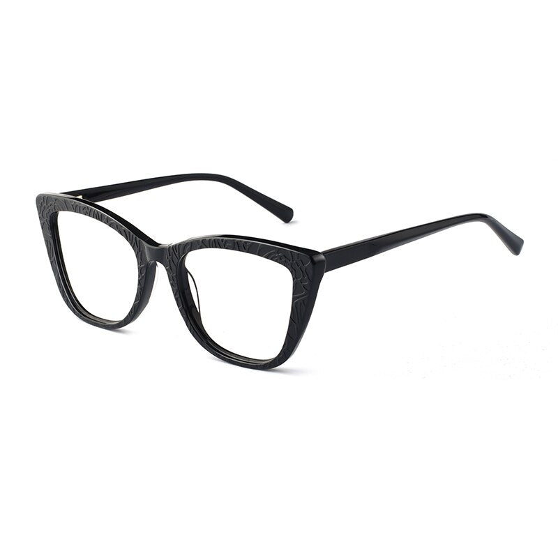 Hotochki Women's Full Rim Cat Eye TR-90 Resin Acetate Frame Eyeglasses Z508 Full Rim Hotochki