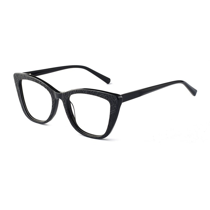 Hotochki Women's Full Rim Cat Eye TR-90 Resin Acetate Frame Eyeglasses Z508 Full Rim Hotochki