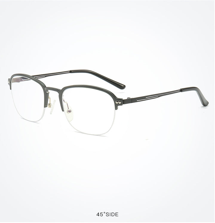 Hdcrafter Unisex Semi Rim Square Titanium Frame Eyeglasses 6097 Semi Rim Hdcrafter Eyeglasses