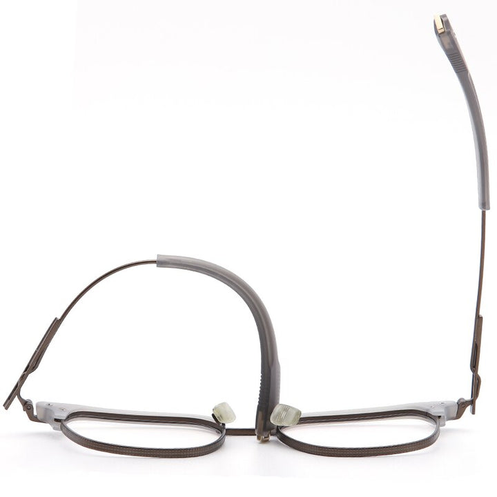 Muzz Men's Full Rim Square Titanium Acetate Frame Eyeglasses 107 Full Rim Muzz