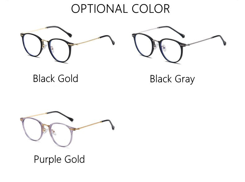 Yimaruili Women's Full Rim Round Resin Metal Frame Eyeglasses 8303 Full Rim Yimaruili Eyeglasses