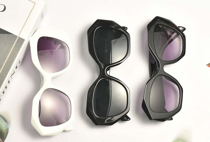 CCspace Women's Full Rim Oversized Cat Eye Square Acetate Frame Sunglasses 53378 Sunglasses CCspace Sunglasses