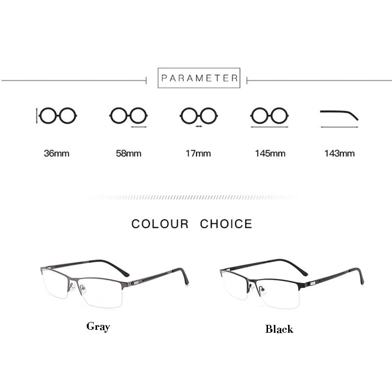 Hotochki Unisex Semi Rim Alloy Frame Clip On Sunglasses S94007 With Clip Ons Hotochki