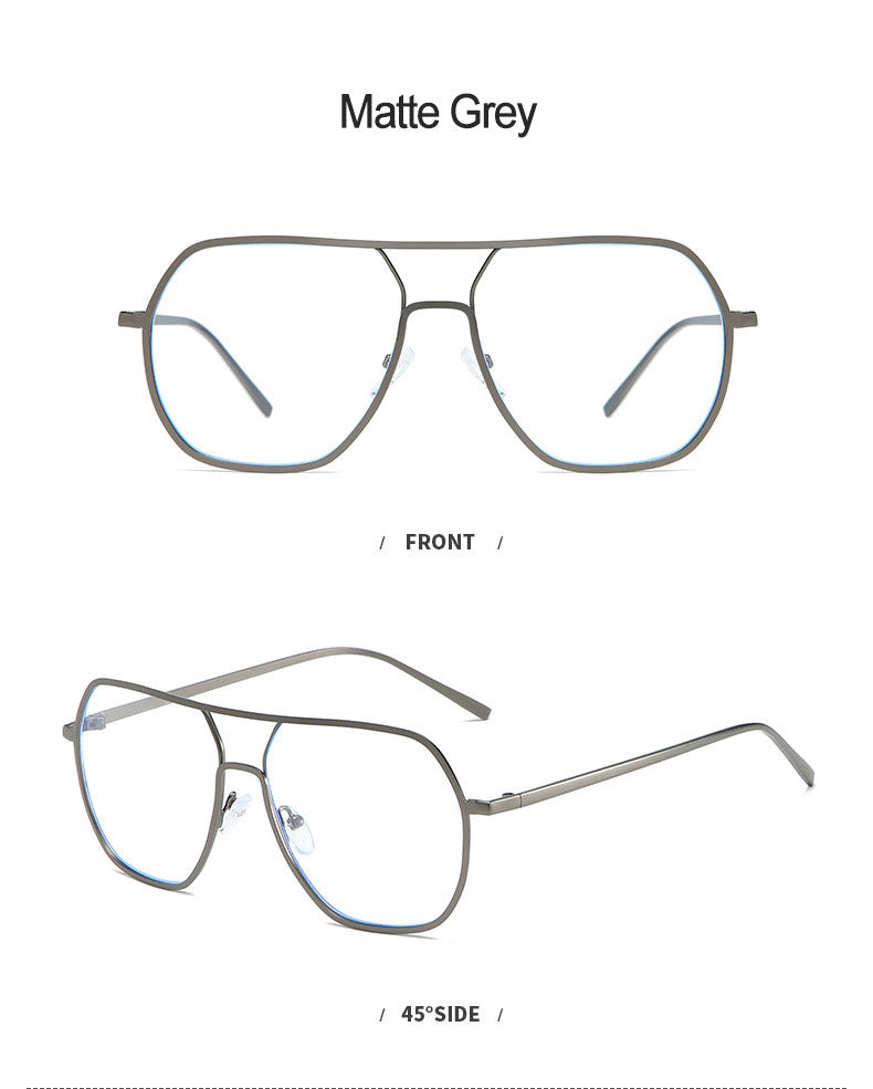 Hotony Unisex Full Rim Double Bridge Polygonal Alloy Frame Eyeglasses 60803 Full Rim Hotony