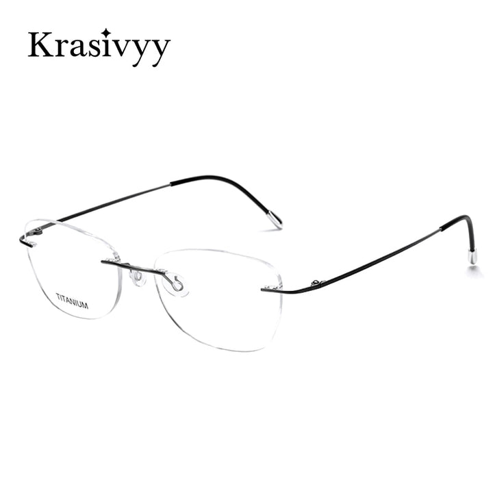 Krasivyy Unisex Rimless Square Titanium Eyeglasses Kr16013 Rimless Krasivyy