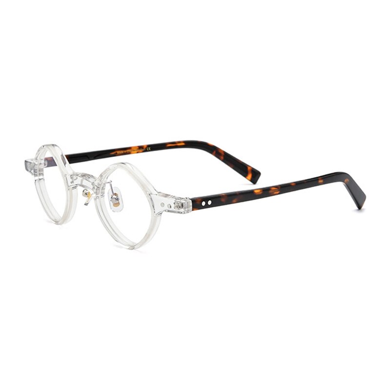 Gatenac Unisex Full Rim Round Acetate Frame Eyeglasses Gxyj704 Full Rim Gatenac Transparent