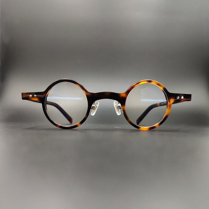Yujo Unisex Full Rim Small Round Eyeglasses Acetate Y036 Full Rim Yujo
