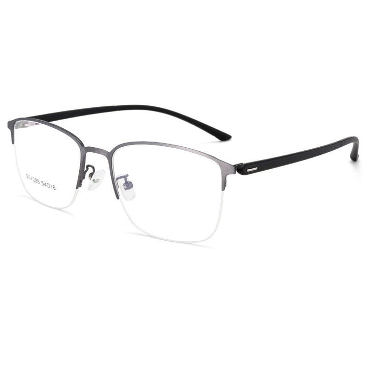 Hotochki Men's Semi Rim Browline Alloy Frame Eyeglasses 61005 Semi Rim Hotochki