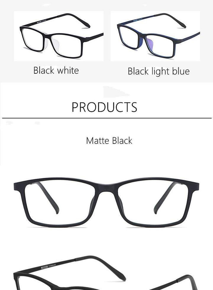 Yimaruili Unisex Full Rim Square Tr 90 Titanium Eyeglasses HR3048 Full Rim Yimaruili Eyeglasses