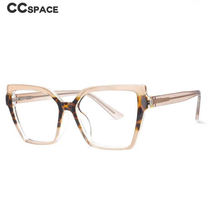 CCspace Women's Full Rim Oversized Square Cat Eye Tr 90 Titanium Frame Eyeglasses 53683 Full Rim CCspace