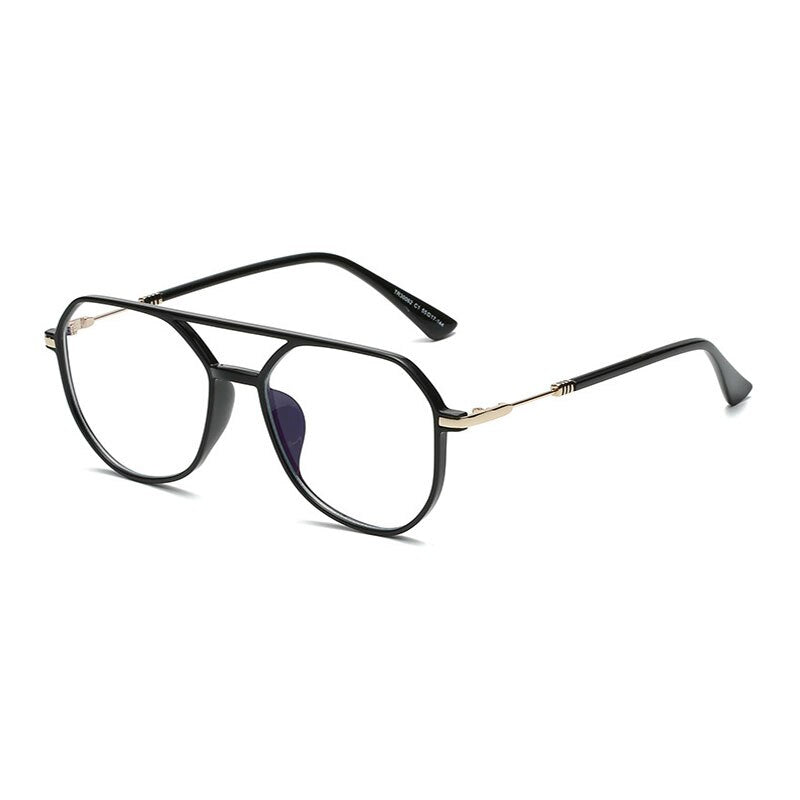 Hotony Unisex Full Rim Large Square Double Bridge Acetate Eyeglasses 30062 Full Rim Hotony