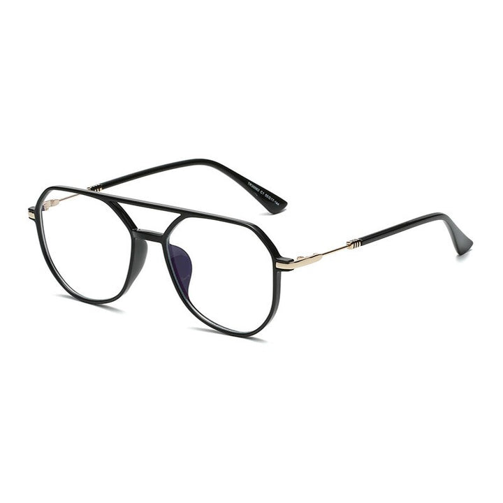 Hotony Unisex Full Rim Large Square Double Bridge Acetate Eyeglasses 30062 Full Rim Hotony