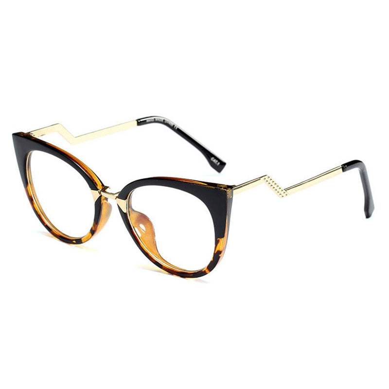 Hotony Women's Full Rim Cat Eye Acetate Frame Eyeglasses 97320 Full Rim Hotony Leopard