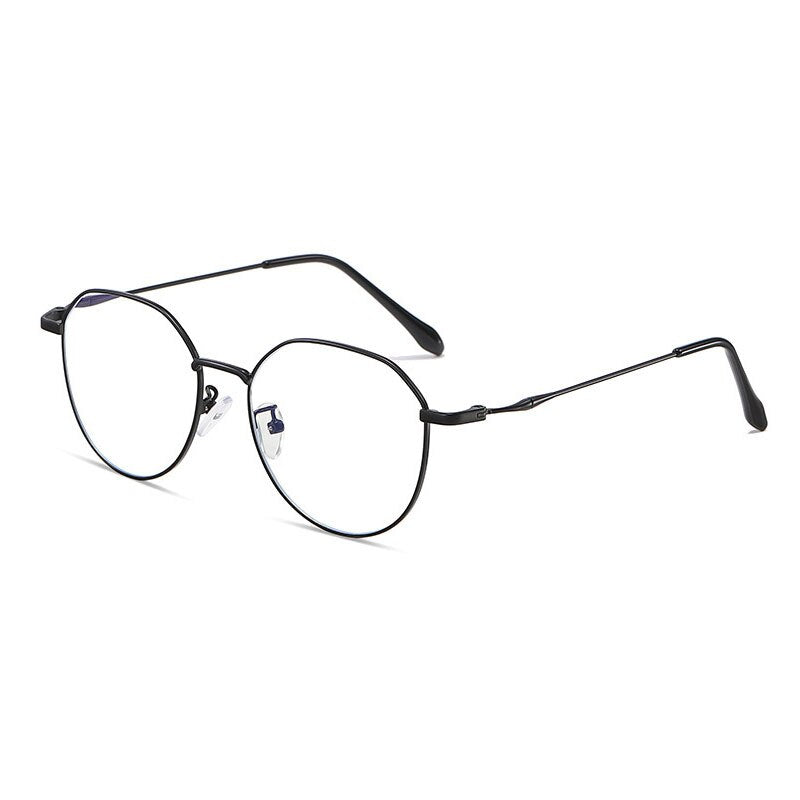 Handoer Unisex Full Rim Polygonal Square Alloy Eyeglasses 1913 Full Rim Handoer Black