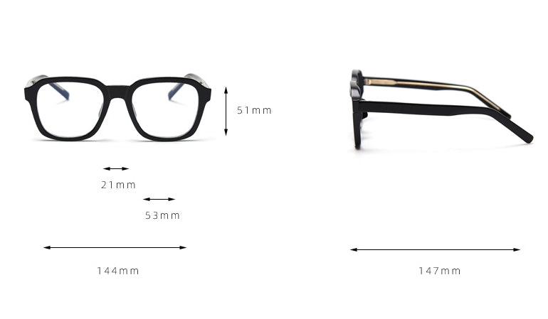 CCspace Women's Full Rim Square Tr 90 Titanium Frame Acetate Leg Eyeglasses 49354 Full Rim CCspace