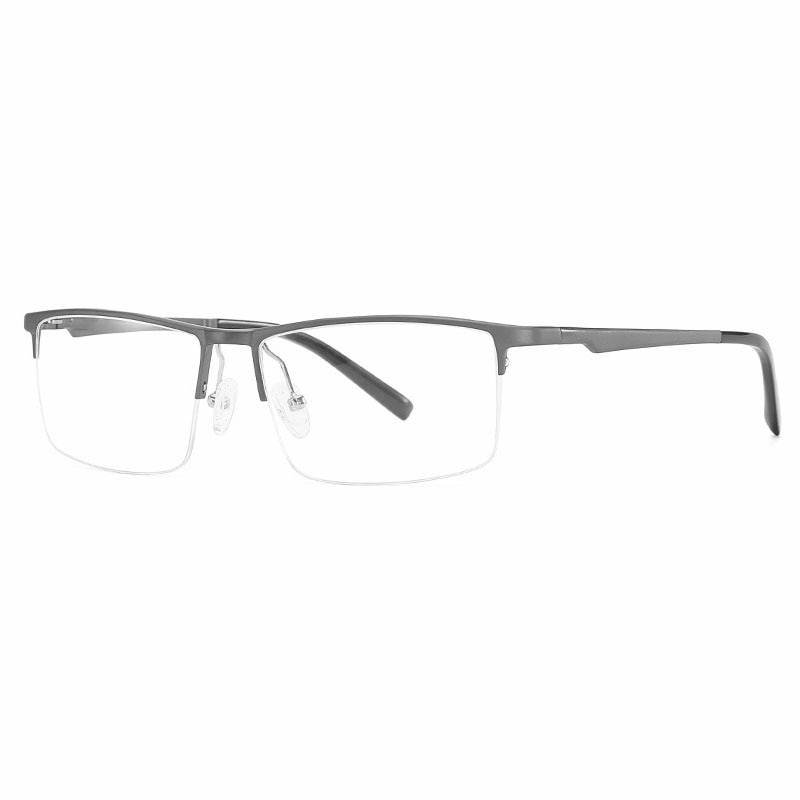 Hotochki Unisex Semi Rim Aluminum Magnesium Alloy Frame Eyeglasses 6331 Semi Rim Hotochki gray