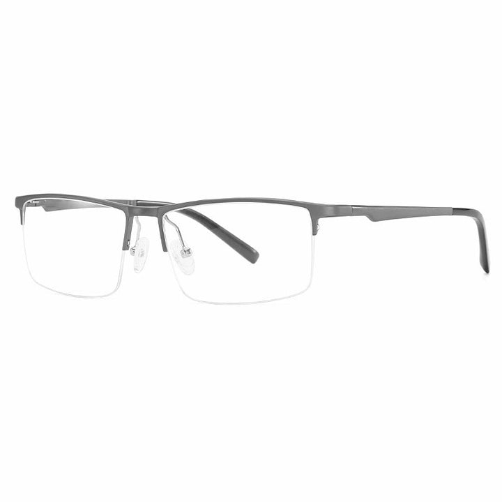 Hotochki Unisex Semi Rim Aluminum Magnesium Alloy Frame Eyeglasses 6331 Semi Rim Hotochki gray