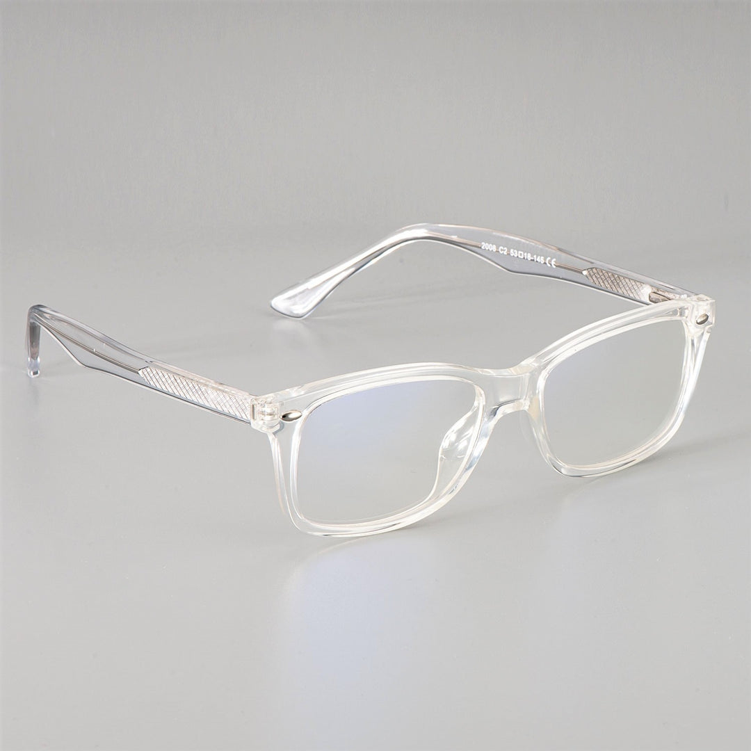 CCspace Unisex Full Rim Square Tr 90 Titanium Frame Eyeglasses 51018 Full Rim CCspace clear