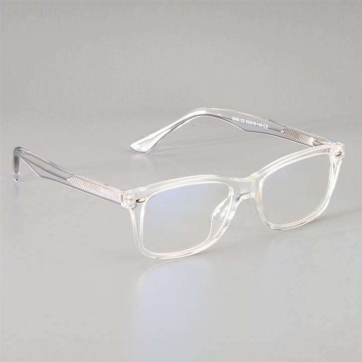 CCspace Unisex Full Rim Square Tr 90 Titanium Frame Eyeglasses 51018 Full Rim CCspace clear