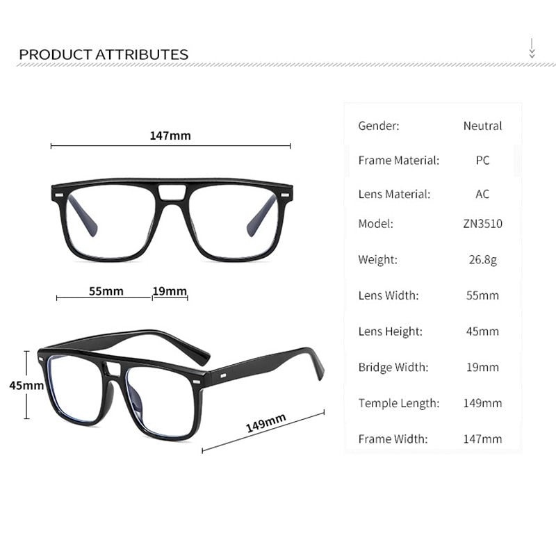 Hotochki Unisex Full Rim PC Plastic Resin Frame Eyeglasses 3510 Full Rim Hotochki