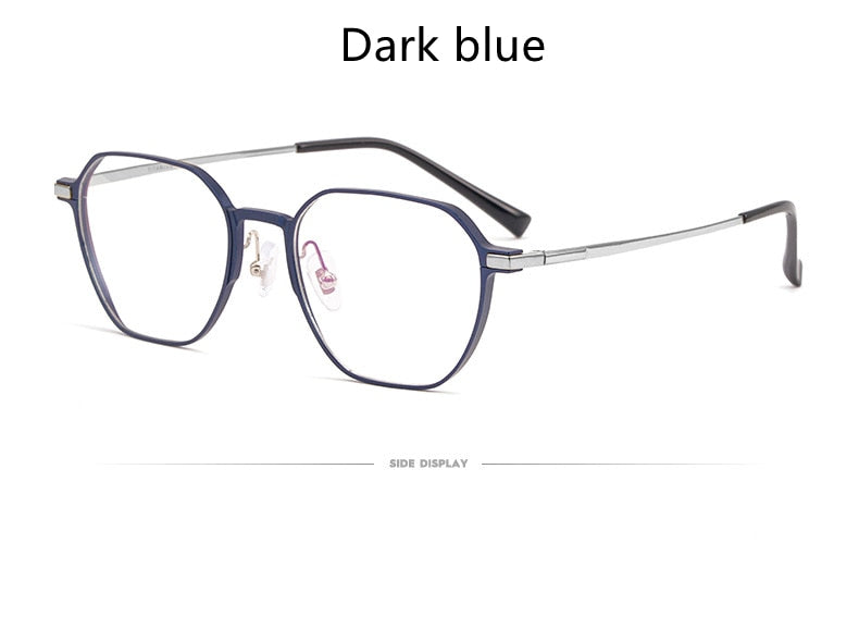 Yimaruili Unisex Full Rim Aluminum Magnesium Polygonal Frame Eyeglasses 5052 Full Rim Yimaruili Eyeglasses