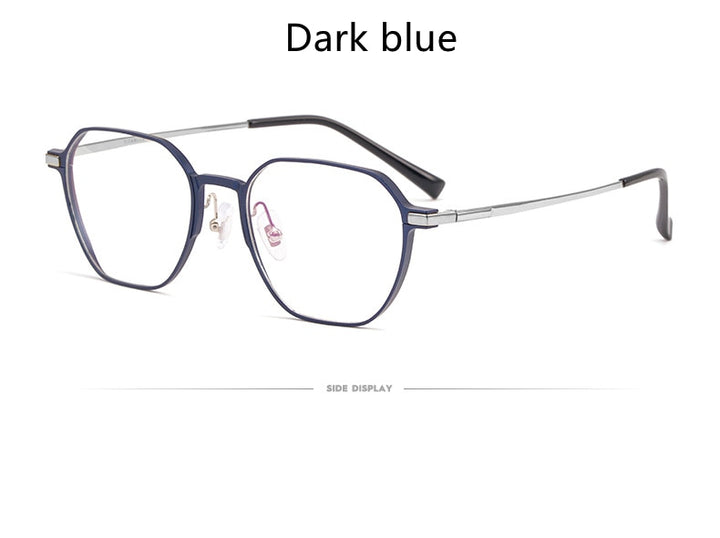 Yimaruili Unisex Full Rim Aluminum Magnesium Polygonal Frame Eyeglasses 5052 Full Rim Yimaruili Eyeglasses