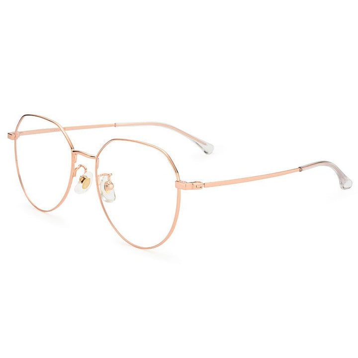 Handoer Unisex Full Rim Oval Round Titanium Eyeglasses 89180 Full Rim Handoer ROSE GOLD