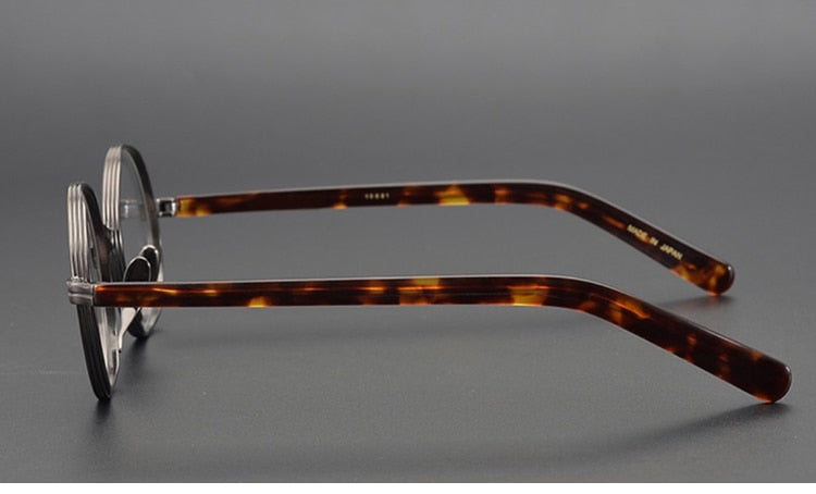 Yujo Unisex Full Rim Thick Round Titanium Acetate Eyeglasses Y041 Full Rim Yujo