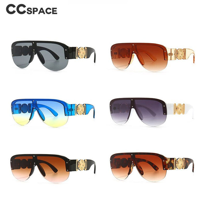 CCspace Unisex Full Rim Oversized Rectangular Resin Frame Sunglasses 46659 Sunglasses CCspace Sunglasses
