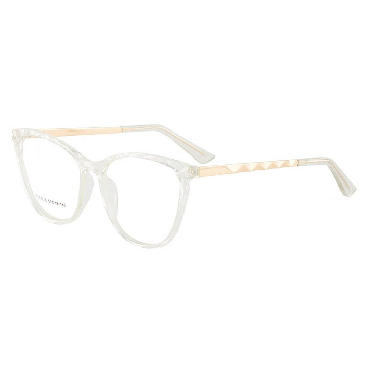 Hotony Women's Full Rim TR 90 Resin Round Cat Eye Frame Eyeglasses 7010 Full Rim Hotony Transparent
