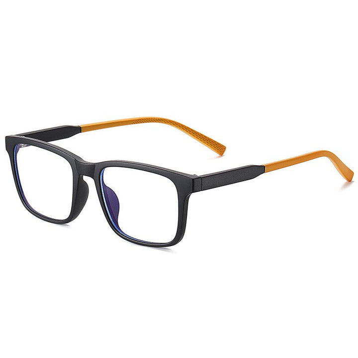 Reven Jate Unisex Children's Full Rim Square Tr 90 Silicone Eyeglasses 5105 Full Rim Reven Jate matt black