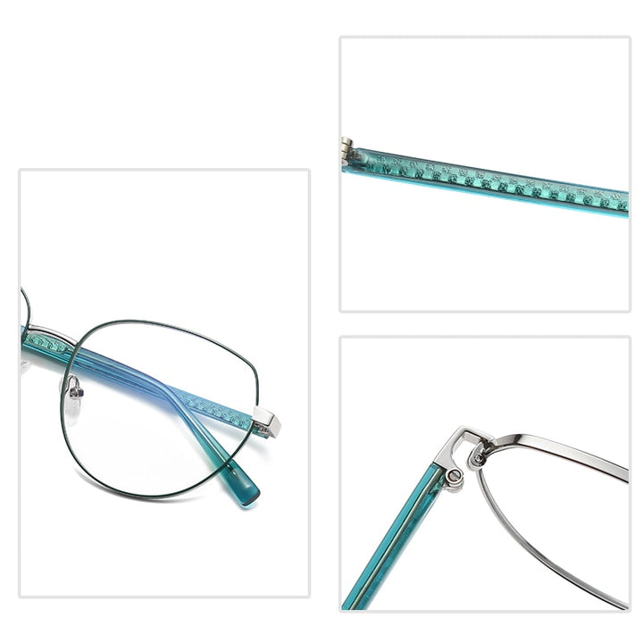 Hotochki Women's Full Rim Oval TR-90 Resin Alloy Frame Eyeglasses 3005 Full Rim Hotochki