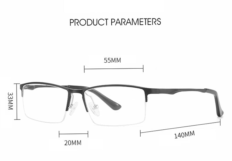 Hotony Unisex Semi Rim Rectangle Alloy Frame Eyeglasses 6263 Semi Rim Hotony