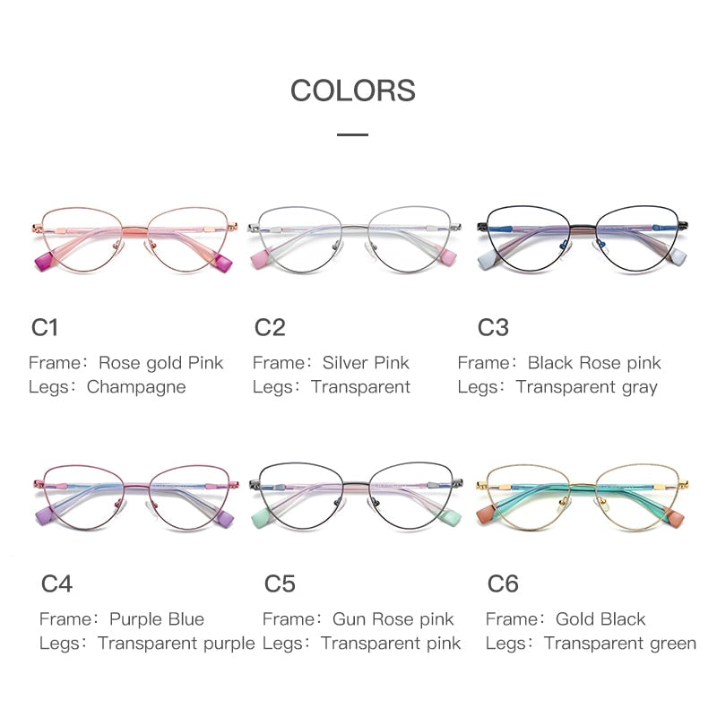 Gmei Women's Full Rim Alloy Cat Eye Frame Eyeglasses 3020 Full Rim Gmei Optical