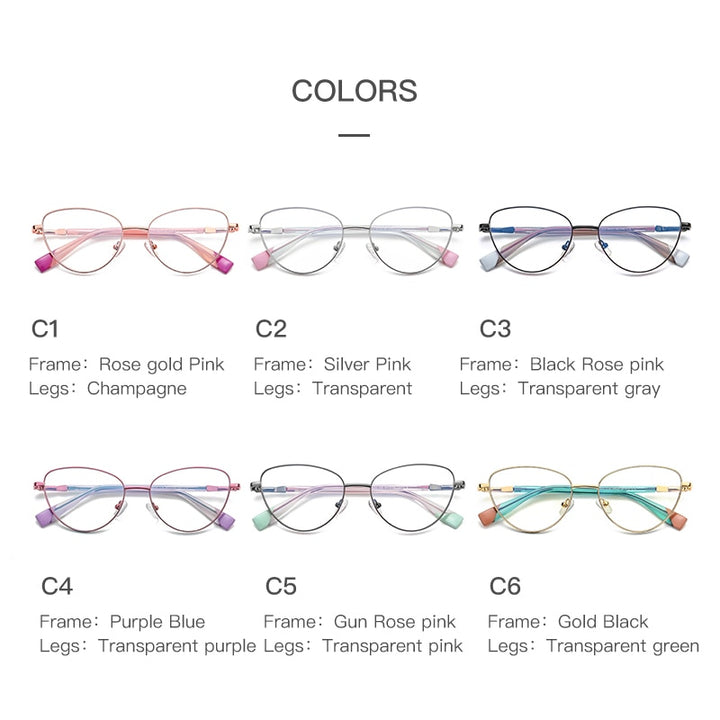 Gmei Women's Full Rim Alloy Cat Eye Frame Eyeglasses 3020 Full Rim Gmei Optical