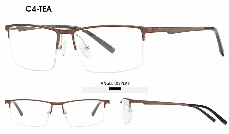 Hotochki Unisex Semi Rim Aluminum Magnesium Alloy Frame Eyeglasses 6331 Semi Rim Hotochki